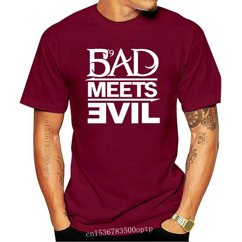 New 2021 EMINEM Bad Meets Evil Rap Hip Hop Icon Mens Black T-Shirt Size S to 3XL