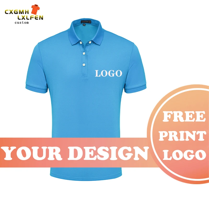 

6-color POLO shirt custom summer new unisex advertising cultural shirt casual lapel short sleeve printing DIY brand text