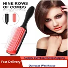 Новинка 2021, 9 рядов, щетка для распутывания волос Denman, щетка для распутывания волос, массажер для кожи головы, прямая, вьющаяся, мокрые волосы, расческа, Прямая поставка