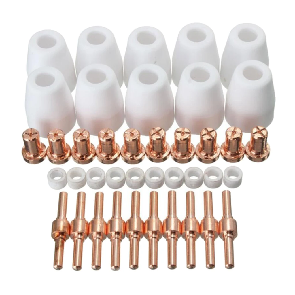 

100Pcs/Lot PT-31 LG-40 Air Plasma Cutter Extend Consumables Fit Cut-40 40D 50 50D Tool Kit Air Plasma Cutting Machine Nozzle