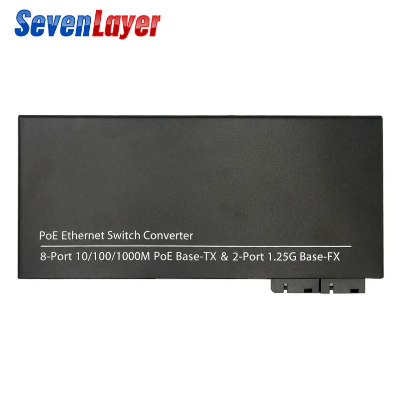 POE коммутатор 8 RJ45 2 SC волоконный гигабитный Ethernet медиаконвертер