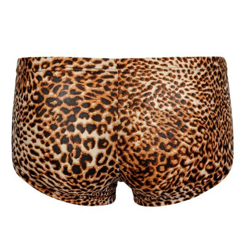 Accept OEM Underwears Leopard Print Sexy Men's Breathable and Trend Underpants Homme Flexible Four-Corner Panties  6 Pcs/Set