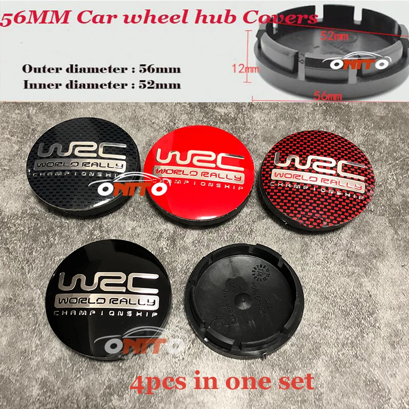 

4PCS 56mm Car Emblem badge Wheel hub Caps Car Stickers Auto wheel center covers car-styling For WRC wrc logo badge label