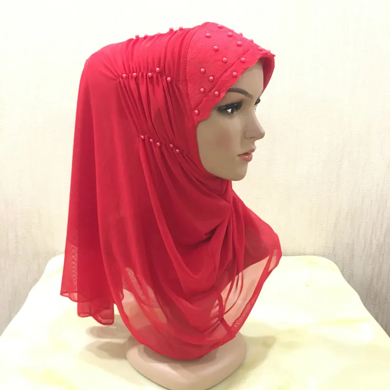 

Double Layer Gauze Pleating Nail Beads Arab Scarf Fashion Hat Headtie