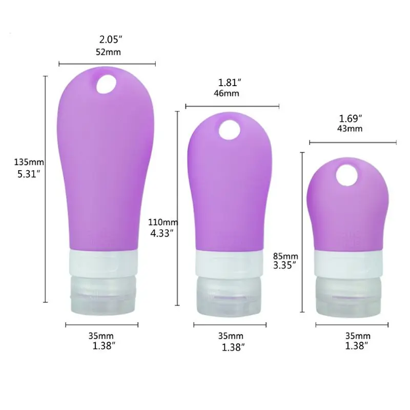 

Portable Silicone Squeezable Hand SanitizerTravel Empty Bottle Keychain Carrier