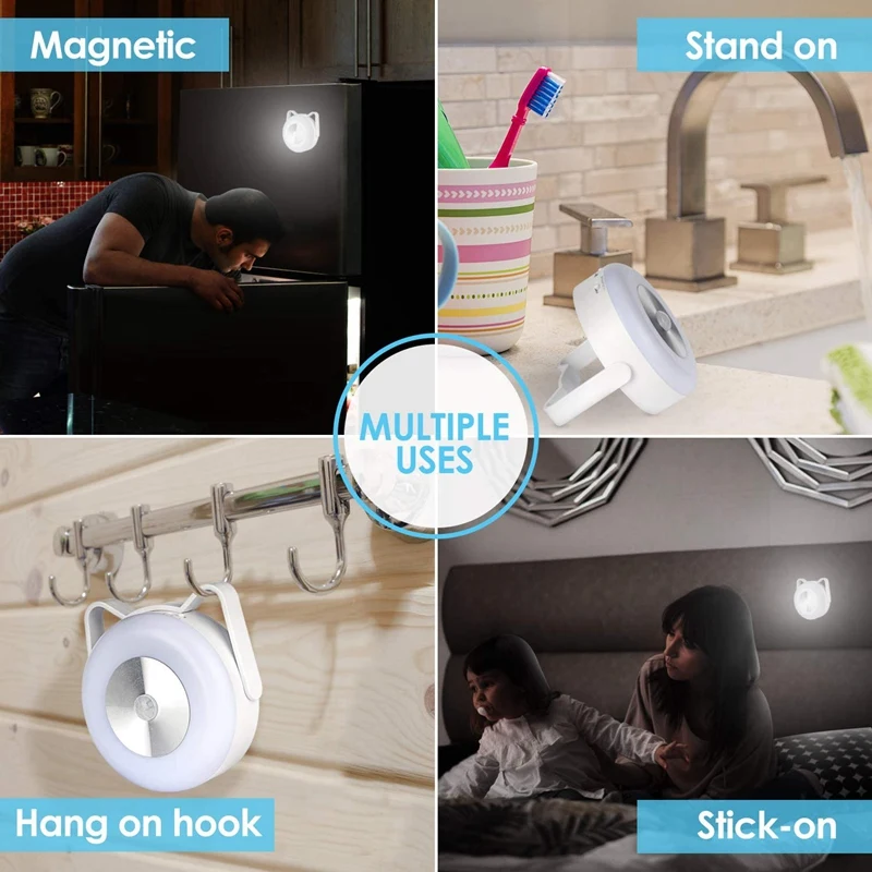 

Sensor Night Light, 2 in 1 Rechargeable & Battery Powered Led Puck Lights, Under Cabinet Lighting,Closet Lights (3 Pack)