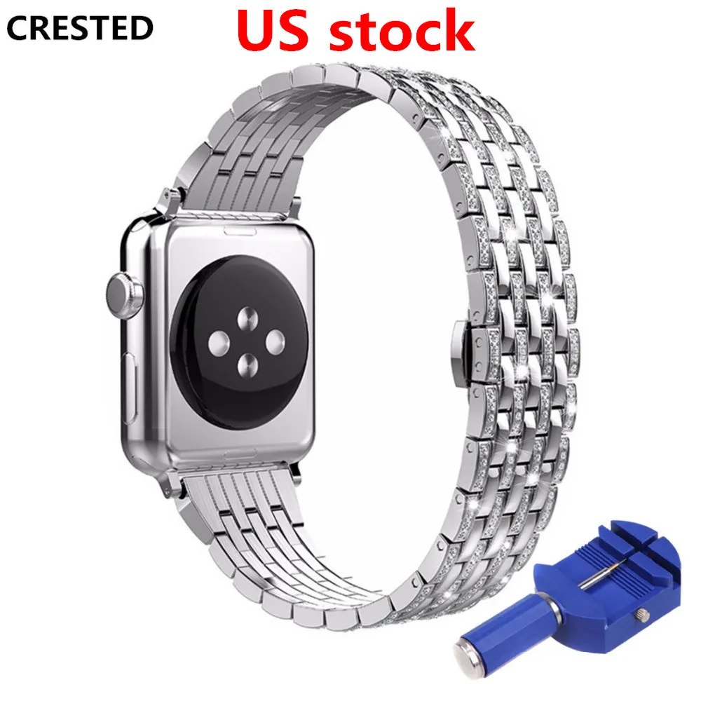 

Diamond strap For Apple watch band 44mm/40mm stainless steel iwatch 38mm/42mm butrery Loop bracelet apple watch serie 5 4 3 2 1
