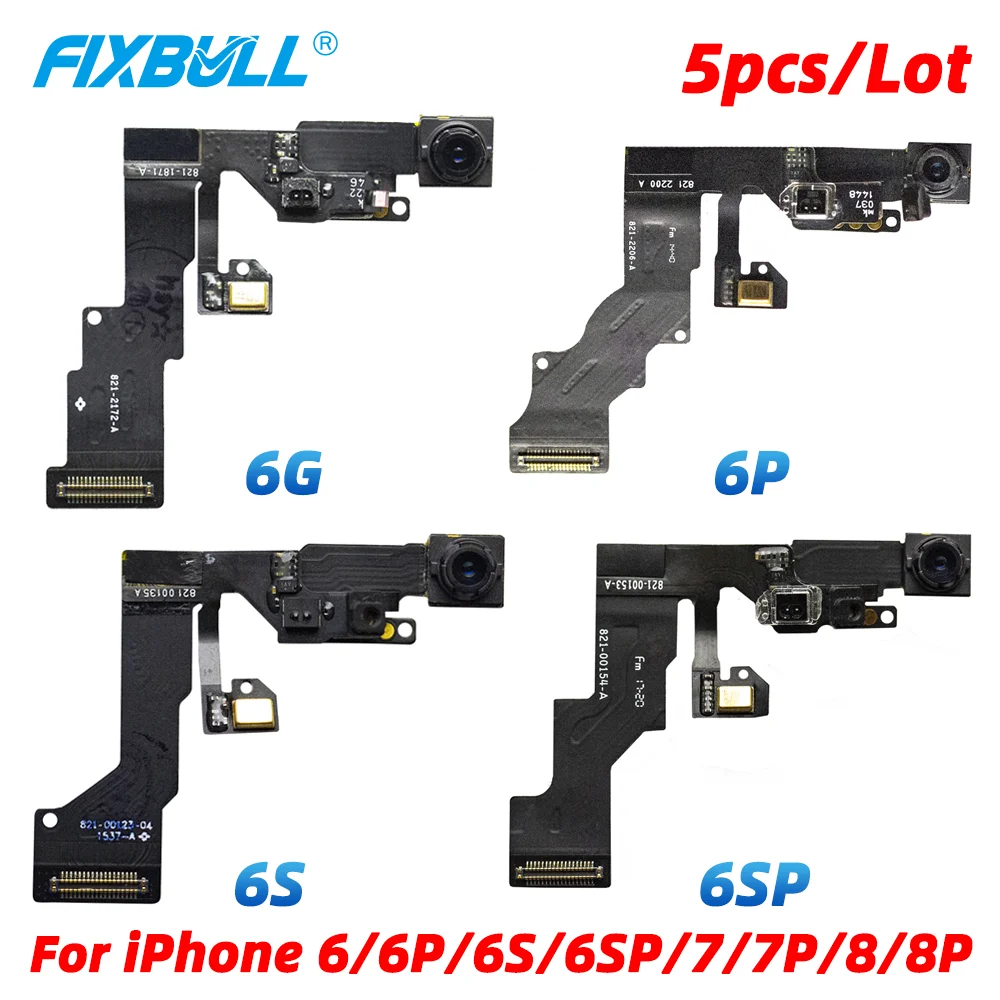 5 шт. гибкий кабель для фронтальной камеры FIXBULL для iPhone 6 6S 7 8 Plus, фронтальный Модуль объектива для маленькой камеры, запасные части для датчик...