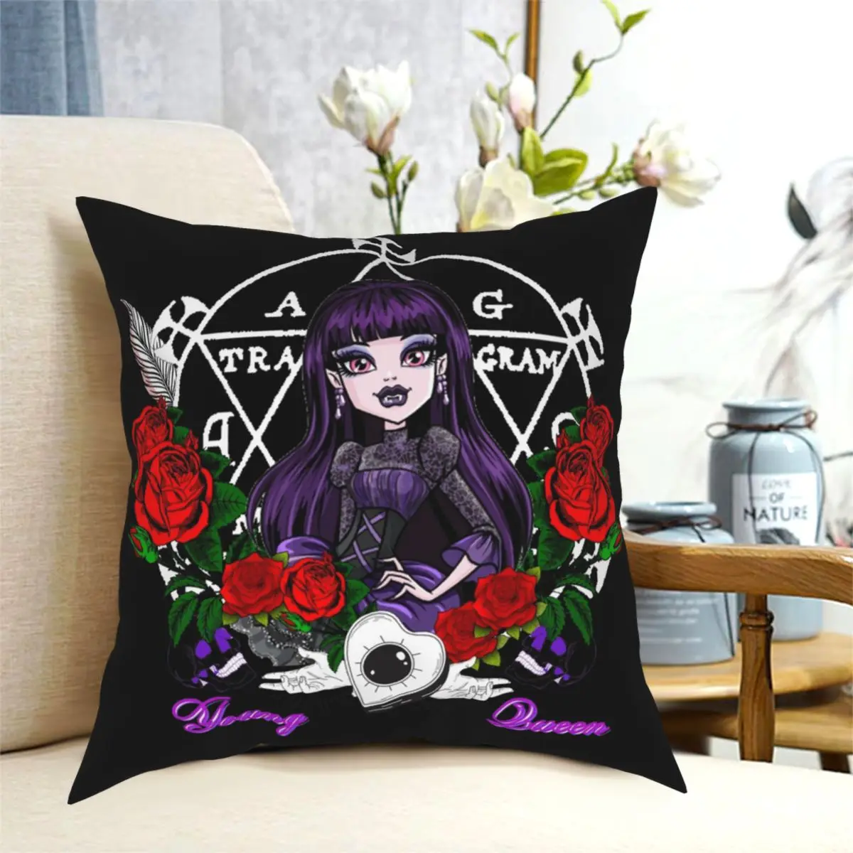 Elissabat Monster High Подушка Чехол Мягкий чехол для подушки из полиэстера Декор покрытие