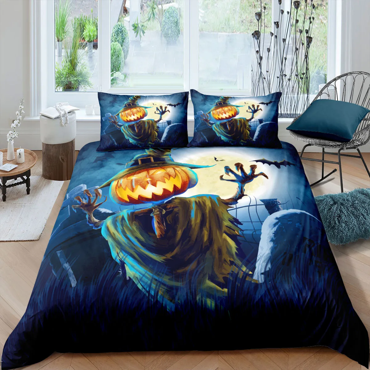 Домашний роскошный 3d комплект постельного белья в виде скелета на Хэллоуин