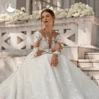 aedmgh ball gown vintage wedding dresses 2022 sweetheart long sleeve elegant robe de mariee lace applique vestido de novia