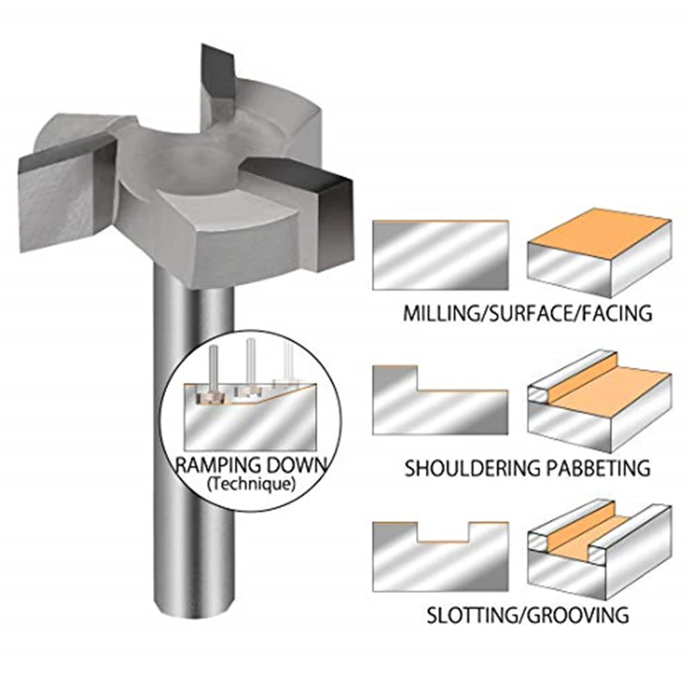 

Milling cutter Router Bit Flush Woodworking Rotary Tools Cutting 1/4 Inch Shank