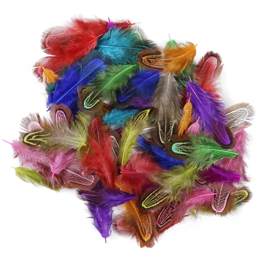 50PCS Dyed Plumes Natural Pheasant Feathers for Crafts Centerpieces Wedding Decorative Wholesale Cheap Bulk DIY Accessories - купить по
