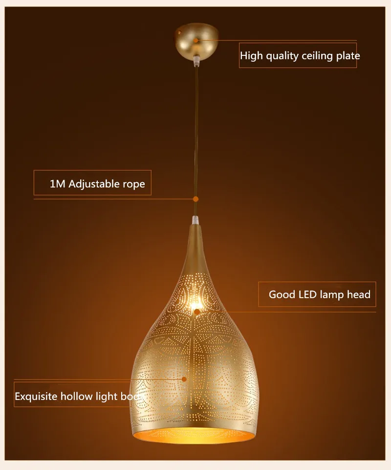 Подвесной светильник в арабском стиле современный минималистичный Железный