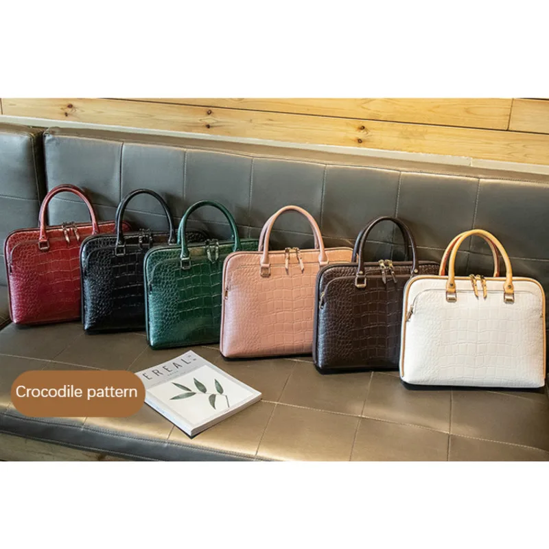 volasss womens fashion leather shoulder bags new women briefcase for 13 3 14 1 inch laptop handbag woman work office handbags free global shipping