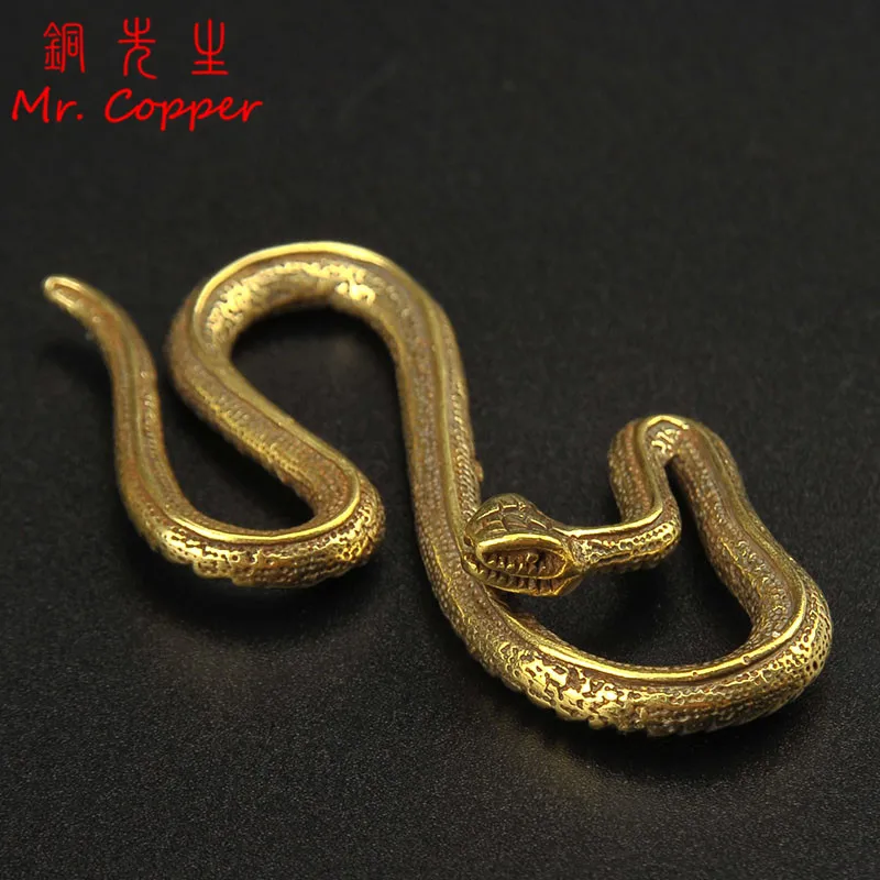 Винтажные медные длинные миниатюрные фигурки змеи настольные украшения