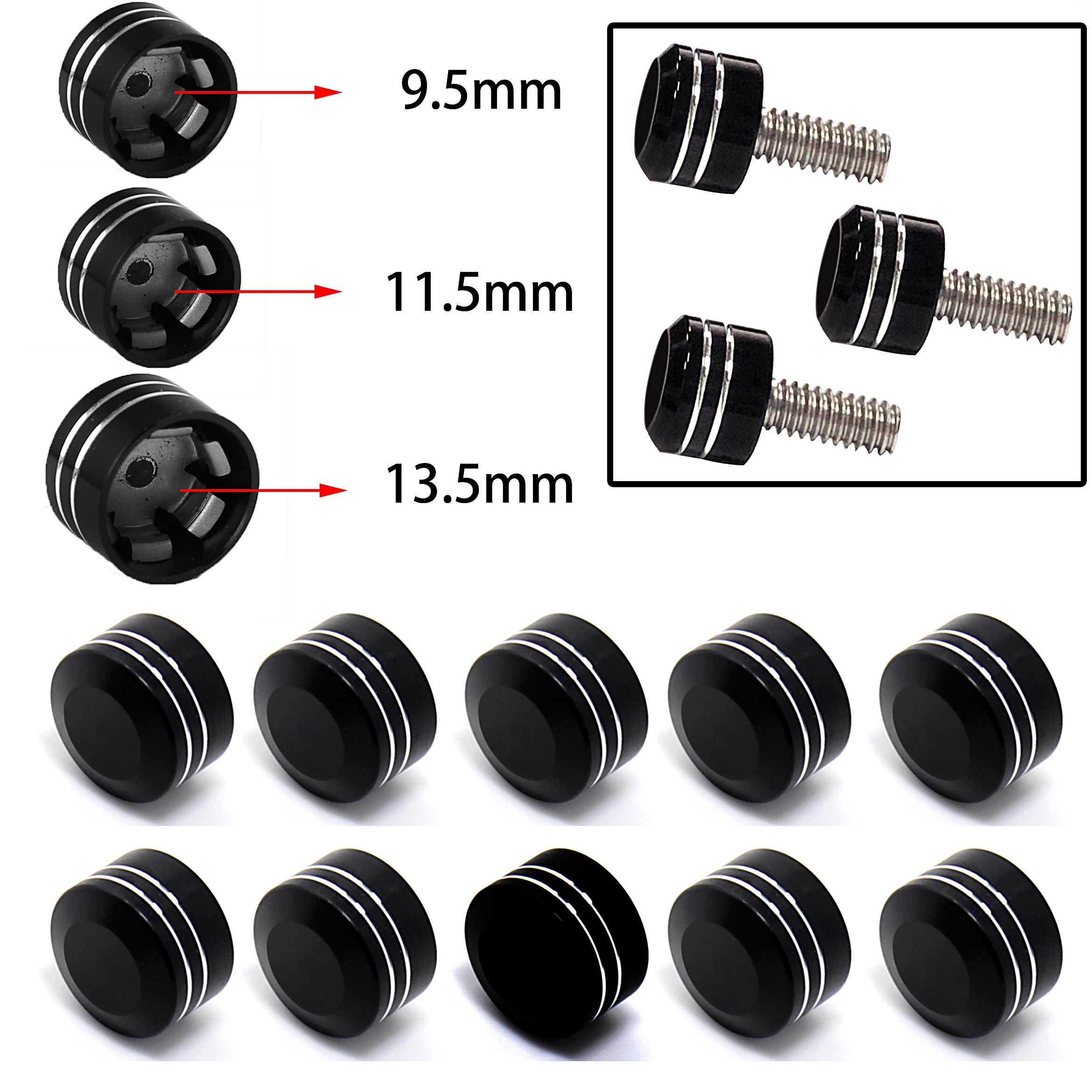 

10pcs Motorcycle Bolt Head Cover Schrauben Topper Caps CNC Aluminum For Harley Twin Cam Dyna Softail Touring Road King