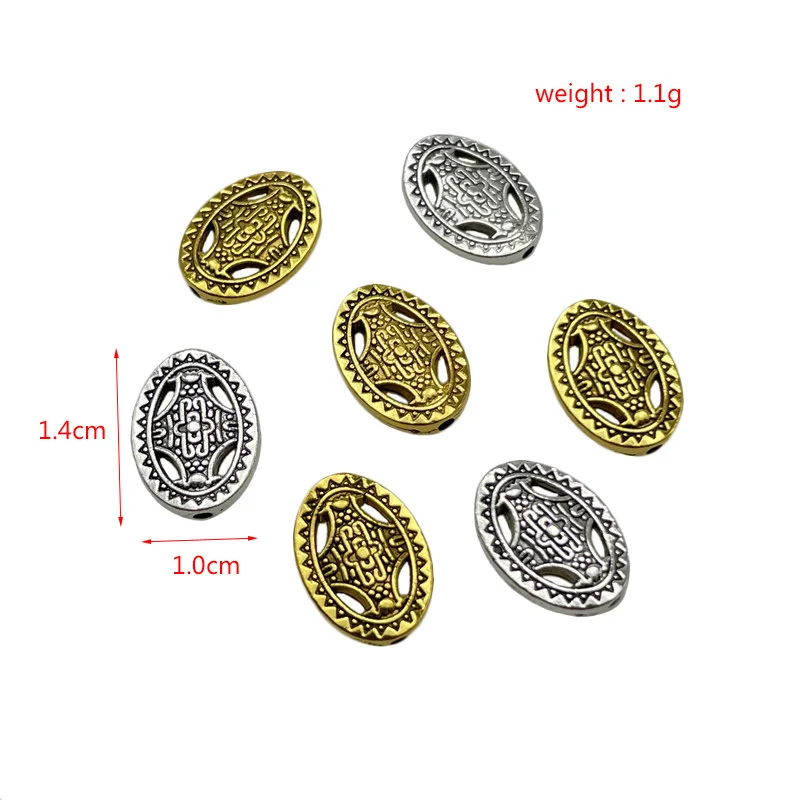 JunKang Alloy oval pattern spacer perforated beads for jewelry production DIY hand-made bracelet necklace accessories materials | Украшения