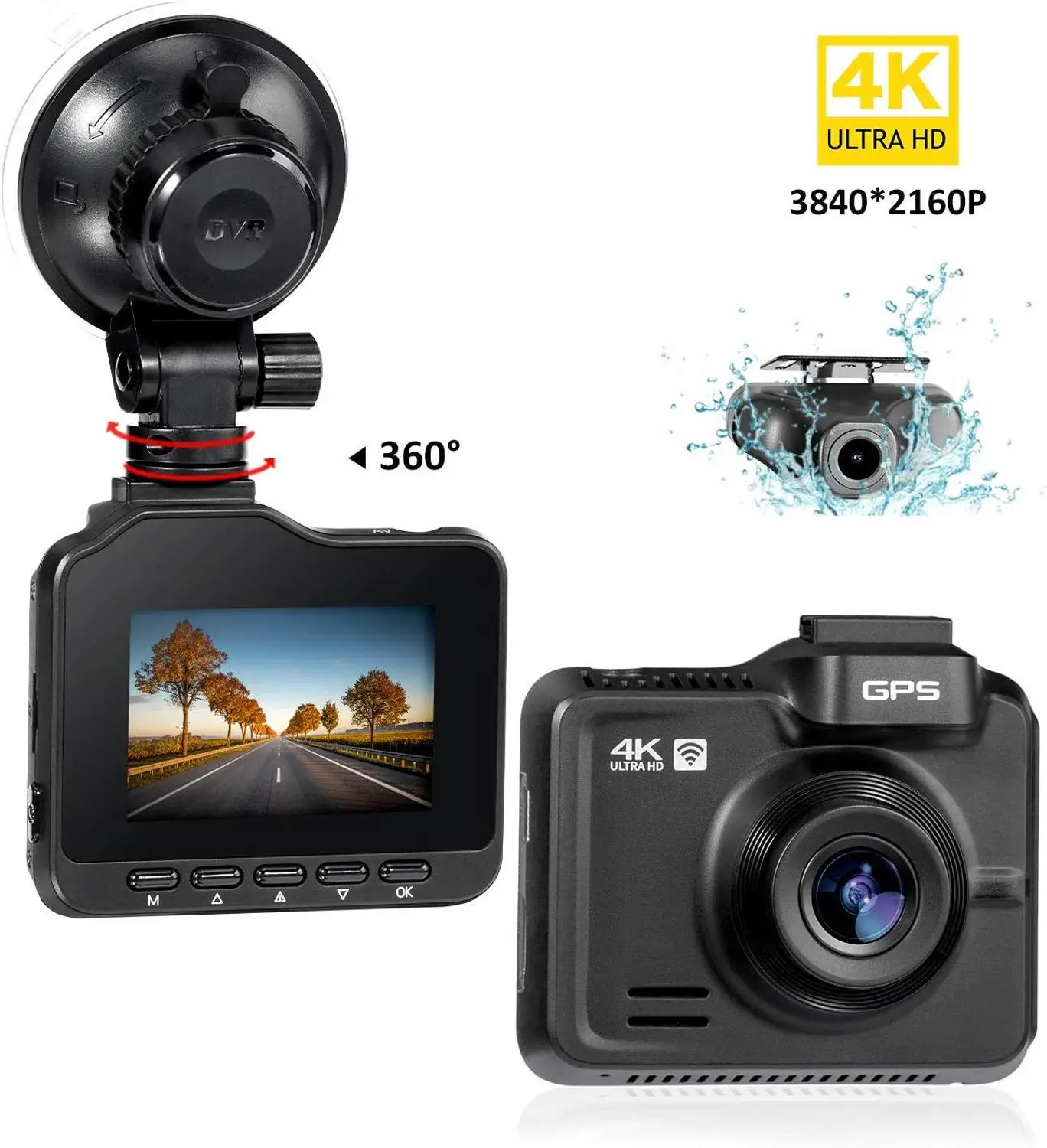 Реальные 4K 3840*2160p 30fps видеорегистратор Встроенный gps wifi Автомобильный для