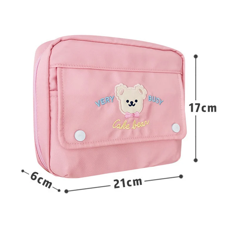 

Korea Fashion Bear Cosmetic Cases Cute Student Pencil Bag Case Holder Large Capacity Home Storage Case SWD889