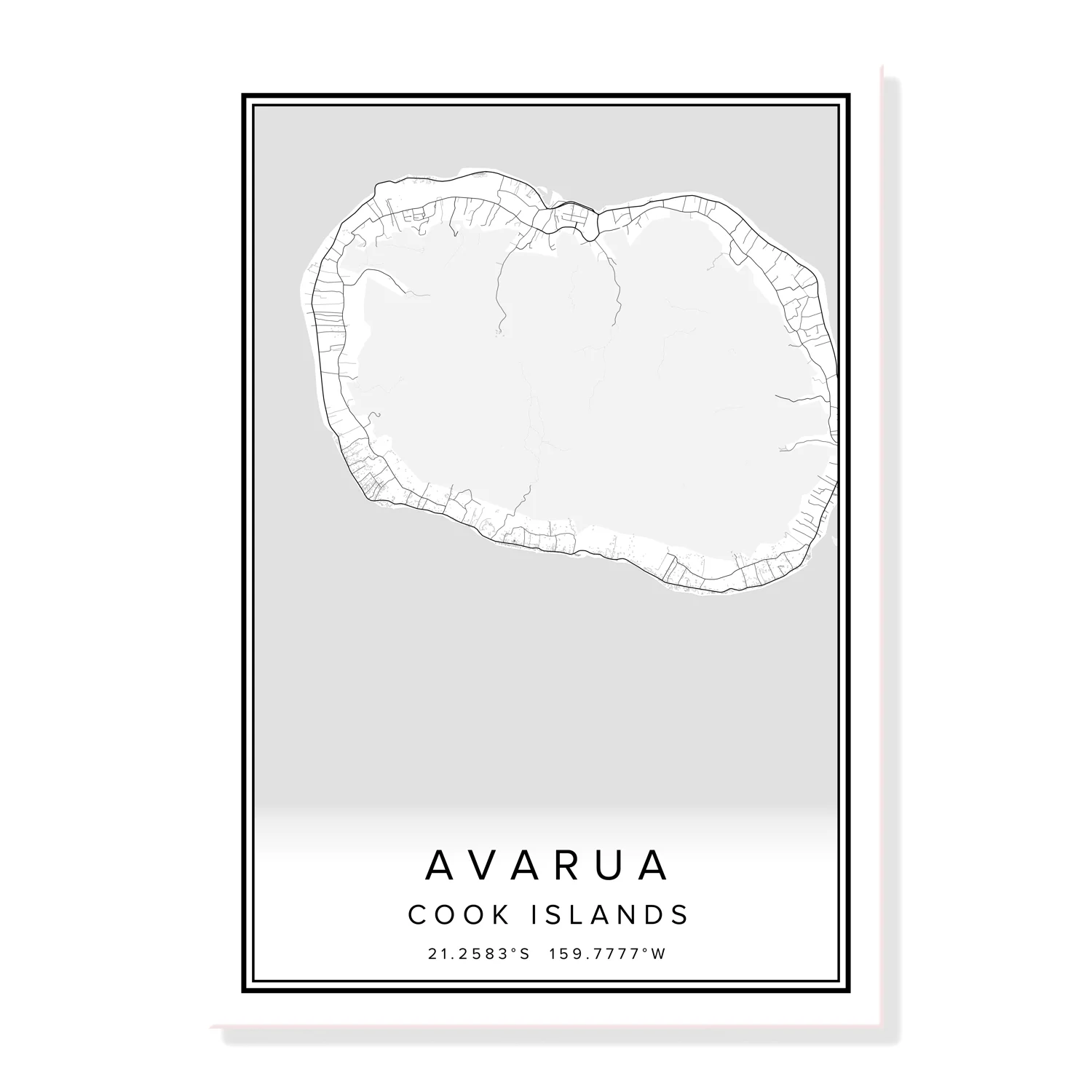 AVARUA of Cook Islands city map print poster canvas wall art |