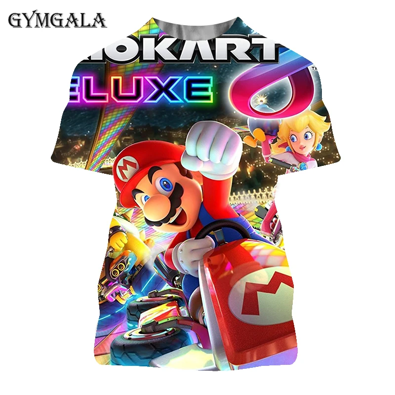 

Harajuku style fashion loose summer casual short-sleeved men and women with the same 3D printing custom Super Mario T-shirt