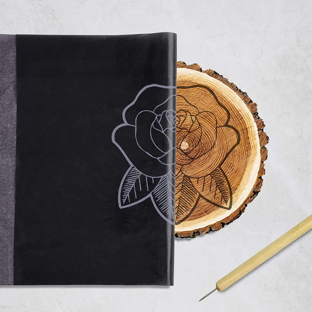 

100pcs A4 Carbon Paper Erasable Tracing Paper Durable Carbon Paper Carbon Thermal Transfer Paper For Wood Paper Canvas