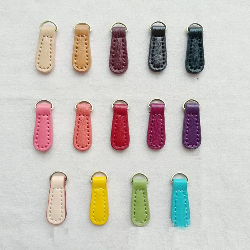 

10PCS 1.4*4cm Bronze D Buckle Two-layer Cowhide Zipper Puller Zipper Lock Head DIY Hand Sewing Clothing Luggage Buckle Pendant