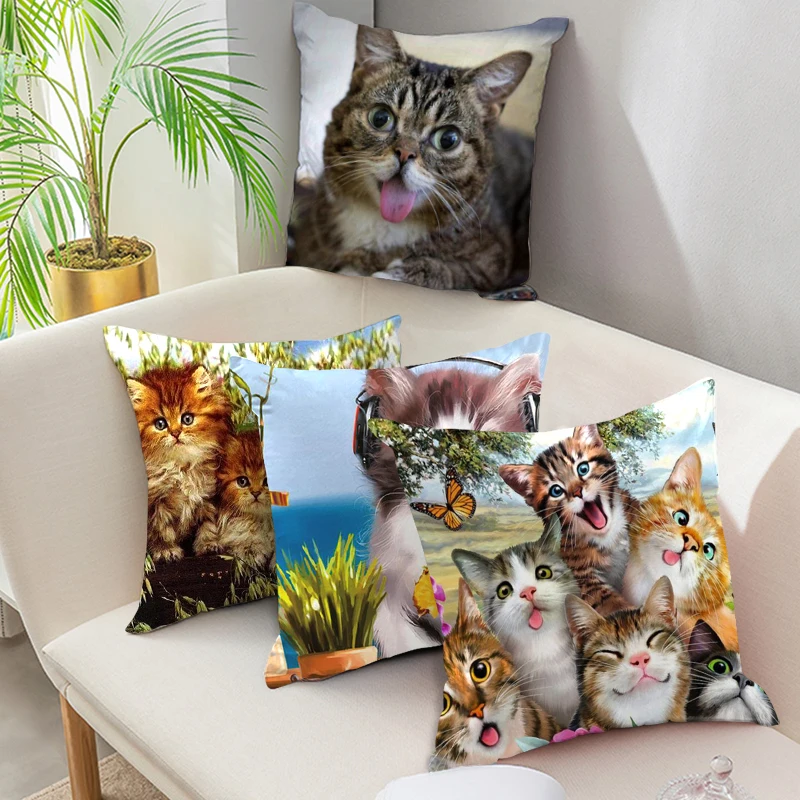 Чехол для подушки Fuwatacchi в виде милых кошек и собак наволочка животного дивана