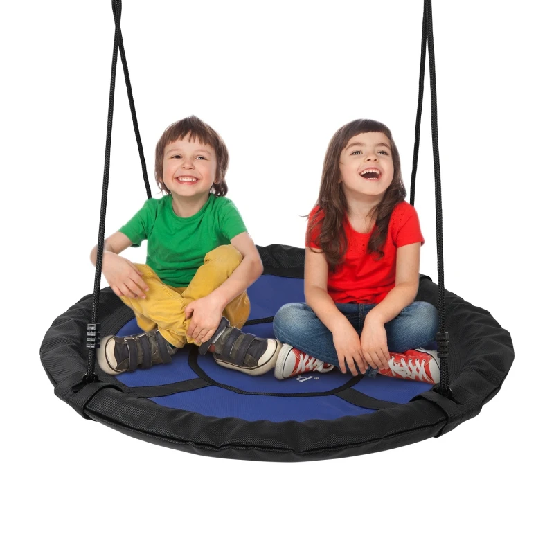 

40" Waterproof Saucer Web Swing Or Saucer Tree Swing - 360 RotateÂ° - Attaches To Trees Or Existing Swing Sets - Adjustable Hangi