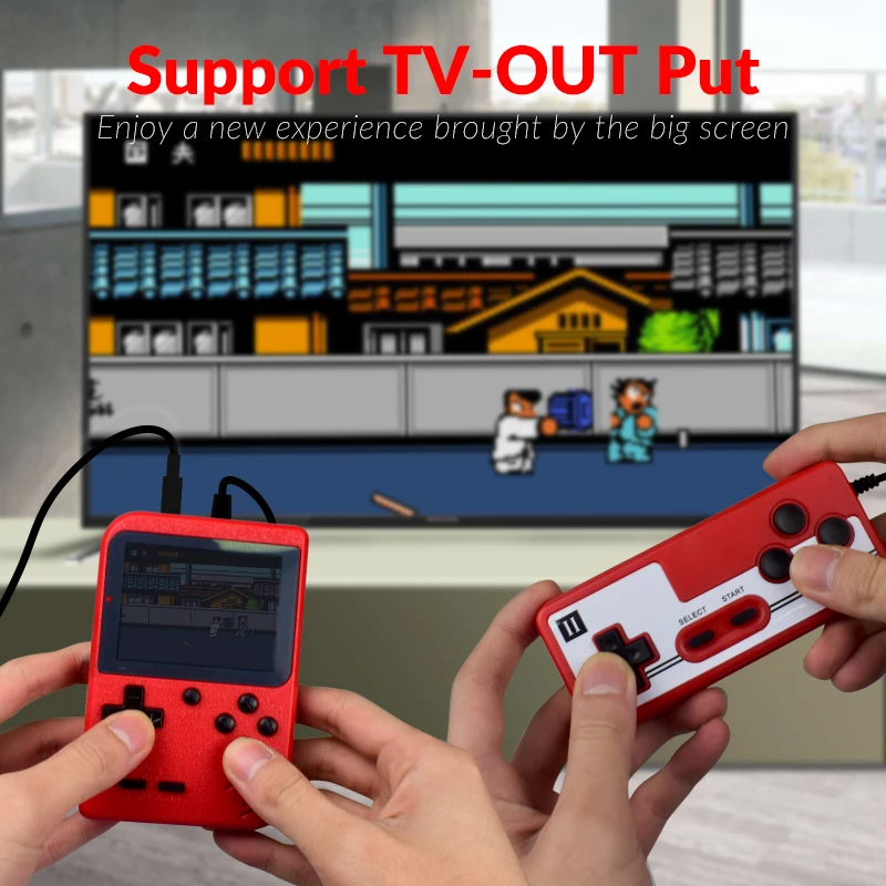 DATA FROG Mini 8 бит портативная игровая консоль 2 игрока геймпад Встроенный 400 игр 3 0