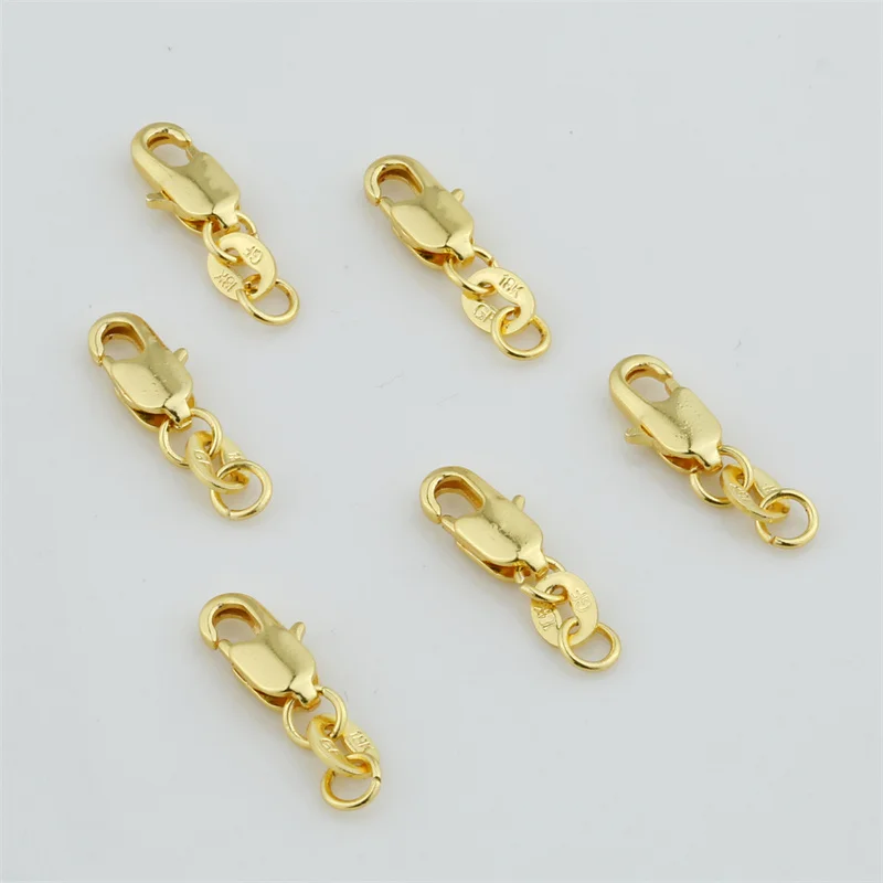 Поворотная застежка 30 шт./лот с позолотой 18 карат карабин для ожерелья браслета