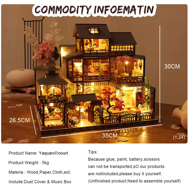 cutebee diy dollhouse kit wooden doll houses miniature dollhouse furniture kit with led toys for children christmas gift p06 free global shipping