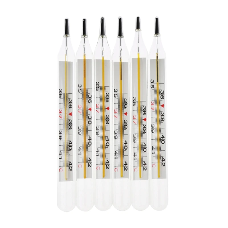 

10/50 pcs Mercury Glass Thermometer Large Screen Clinical Medical Temperature Household Health Monitors Health Care Thermometers