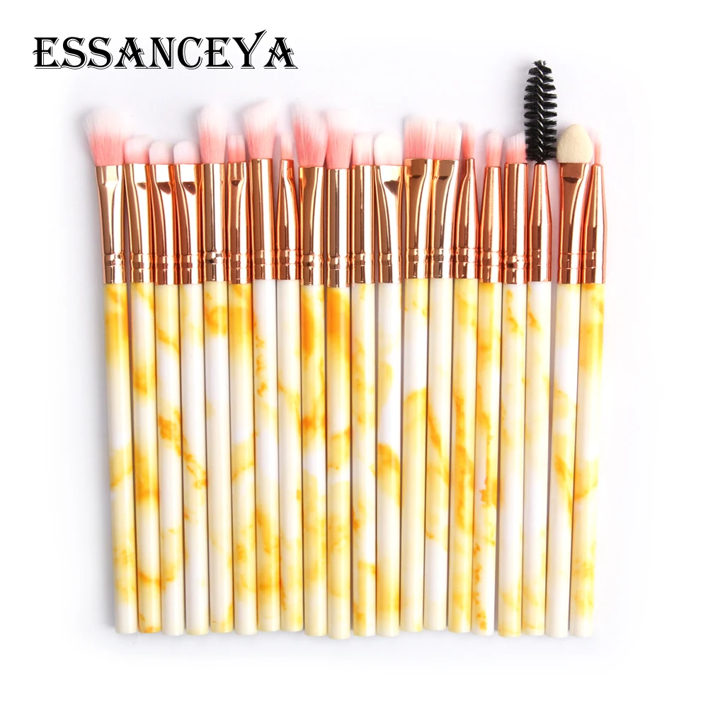 20 pcs ESSANCEYA 7/10/20 шт. Мрамор шаблон кисти для макияжа для косметики пудра основа, тени для век, набор кисточек для макияжа Красота инструменты Наборы - Handle Color: 20 pcs