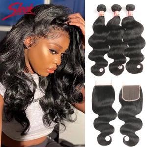 Волнистые человеческие волосы, пучки с застежкой, кружевная застежка, Remy бразильские волосы, волнистые волосы, пряди застежкой, 30-дюймовое наращивание