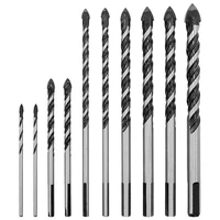 10pcs Black Drill Bit Hand Drill Alloy Bit Set for Ceramic Wall Marble Glass Tile Hole Opener Multifunctional Electric Drill Bit