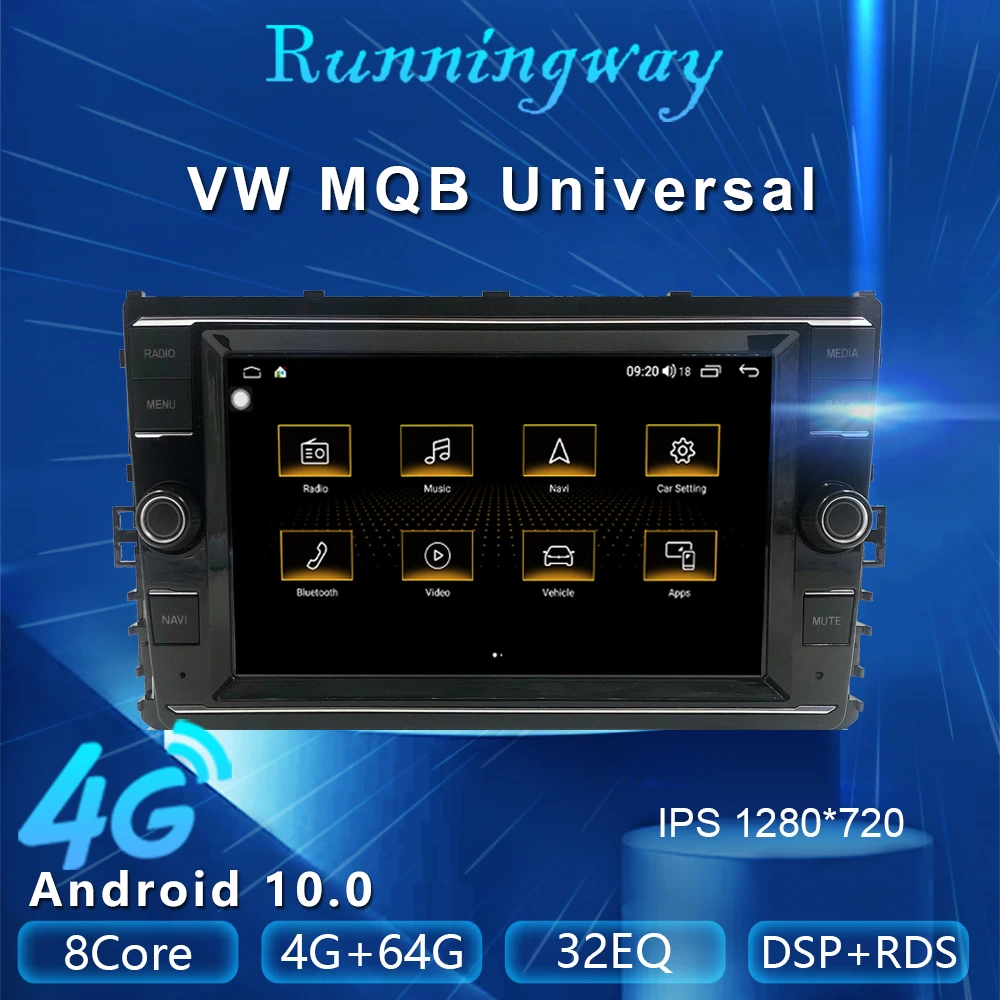 Runningway Android 10 0 автомобильный DVD для VW MQB 2018 2021 плеер Golf 6 7 Tiguan L Passat B7 B8 CC Seat Skoda