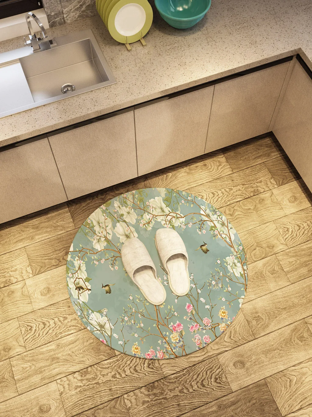 round pink flowers area rugs large anti slip soft home living room bedroom bathroom floor mats print decorate carpet free global shipping