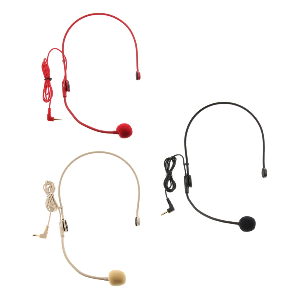 

Wired 3.5mm Headset Headworn Microphone Condenser Mic for Tour Guide Teaching