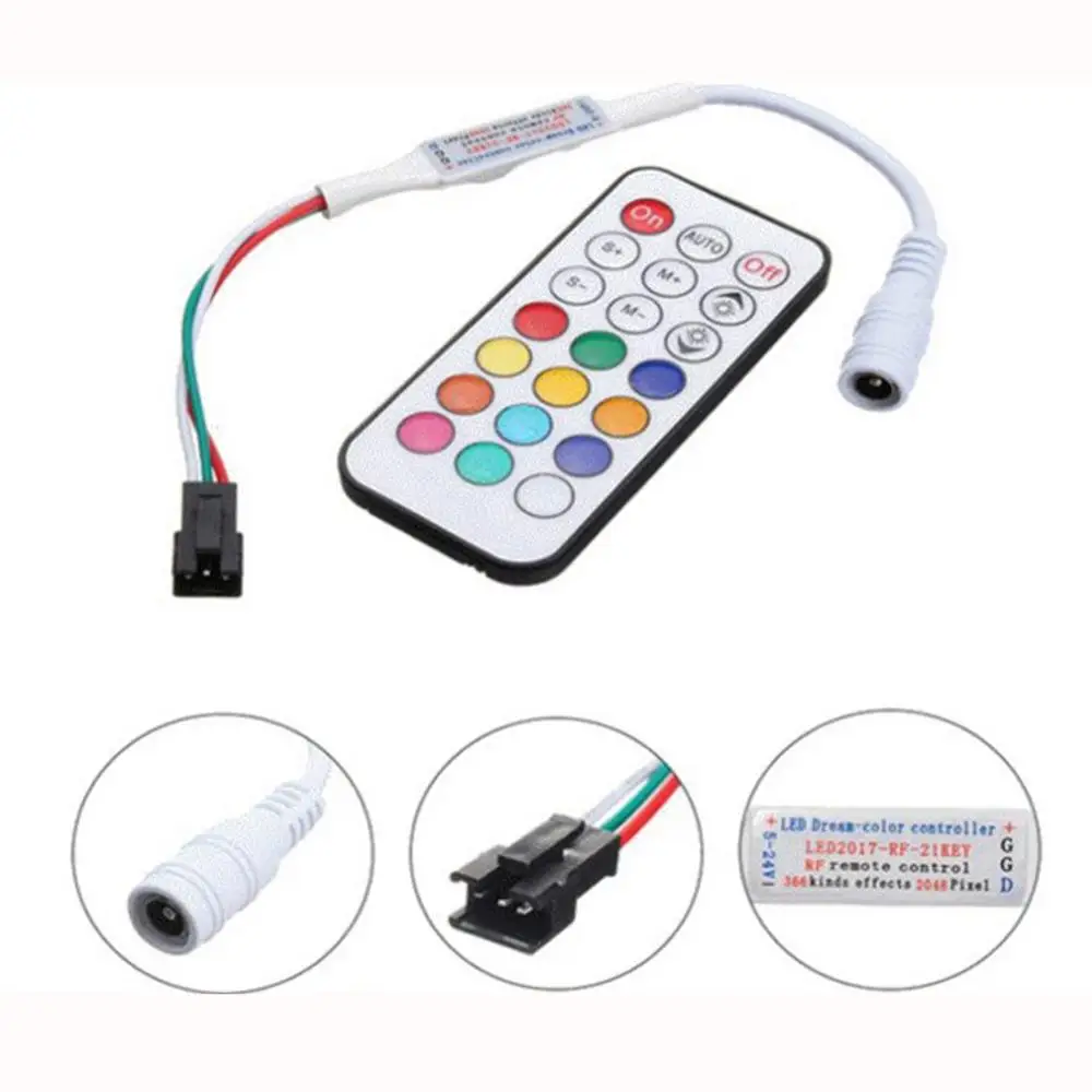 

Mini DC5-24V 21 Keys 2811 Remote Control RF Controller for WS2811 WS2812B 2811 2812 LED Strip Light