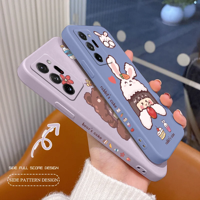 

Love Bunny Cake Liquid Case For Samsung Galaxy A72 A52 A42 A32 A22 A21S A02S A12 A02 A71 A51 A41 A31 Ultra Thin Phone Back Cover
