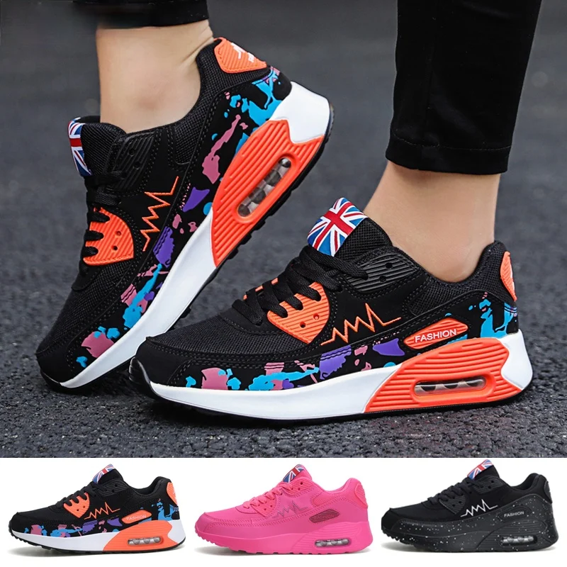 

SUOVEKGO High Quality Women's Fashion Colorful Printed Air Cushion Sneakers Outdoor Casual Shoes