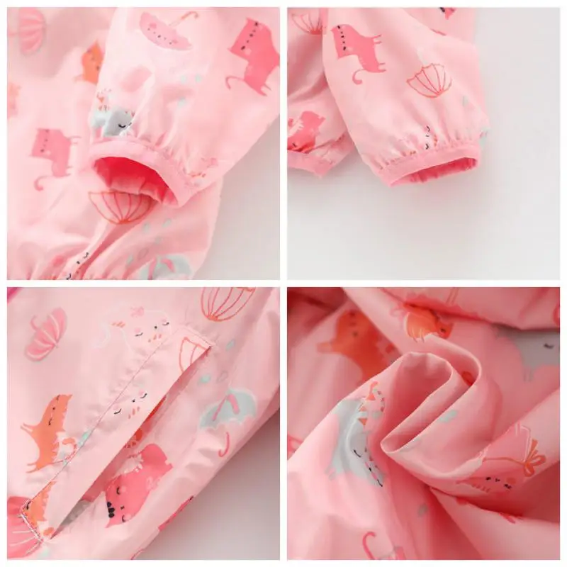 Детская ветровка для девочек куртка с длинными рукавами и рисунком кота Блейзер