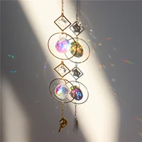 moon sun wind chimes crystal pendant suncatcher rainbow chaser crafts wall hanging ornaments wind chime for girl room decor