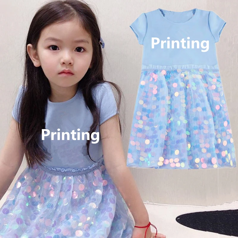 Платье-пачка для девочек летнее с блестками | Детская одежда и обувь