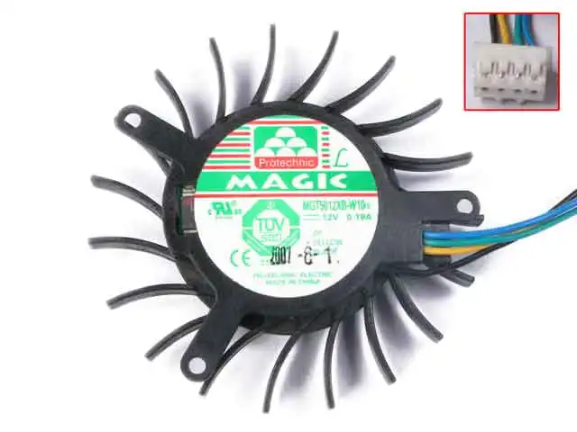 Magic MGT5012XB-W10 DC 12V 0.19A 50x50x10 мм 4-проводной вентилятор охлаждения сервера