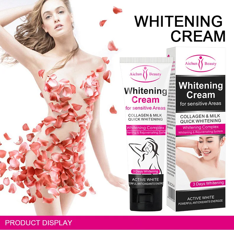 

3Days Armpit Whitening Cream Skin Lightening Bleaching Cream For Underarm Dark Skin Legs Knees Whitening Intimate Body Lotion