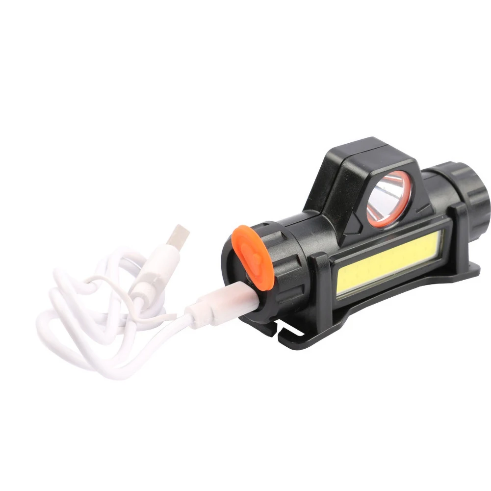 

USB Charging Mini Flashlight LED Headlamp XPE+COB USB Rechargeable Headlight Built-in Battery Waterproof Head Torch Head Lamp