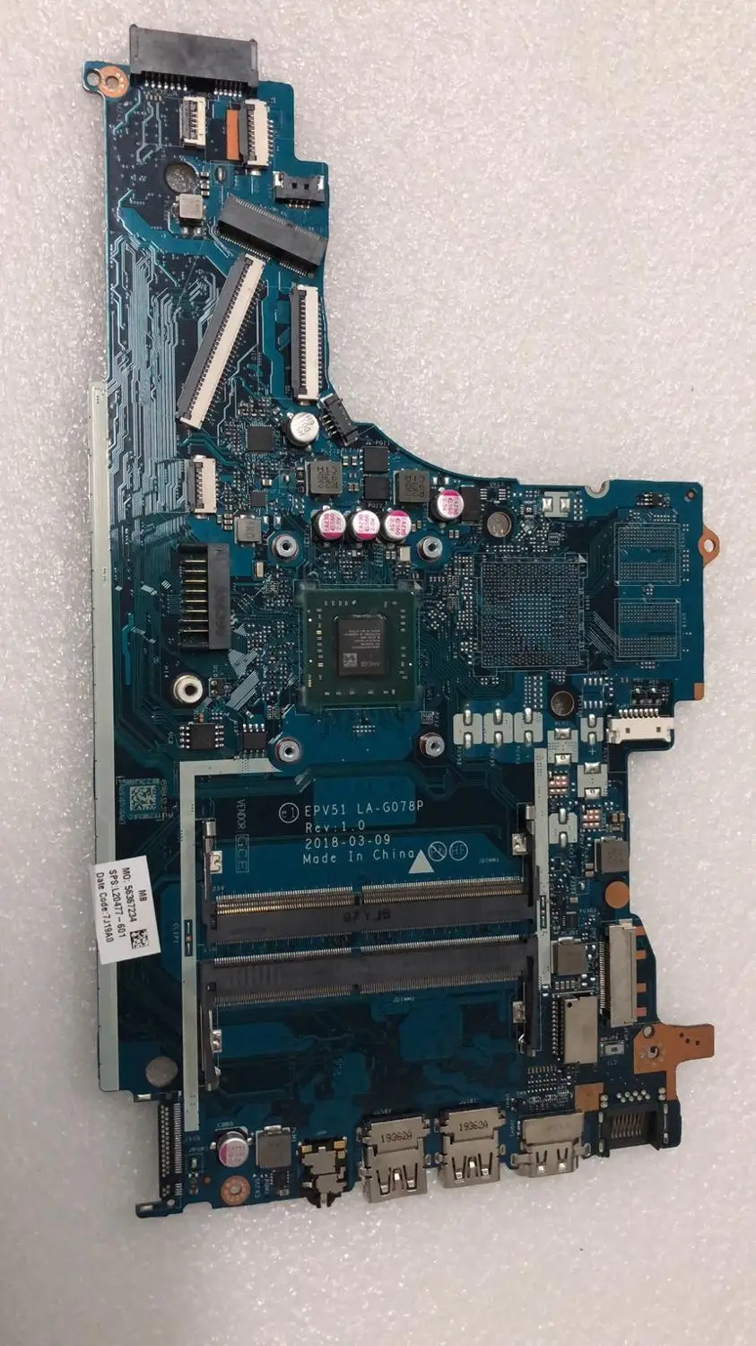 LA G078P L20477 601 001 DDR4 для HP 15 DB материнская плата портативного компьютера с A9 9425 AM9425
